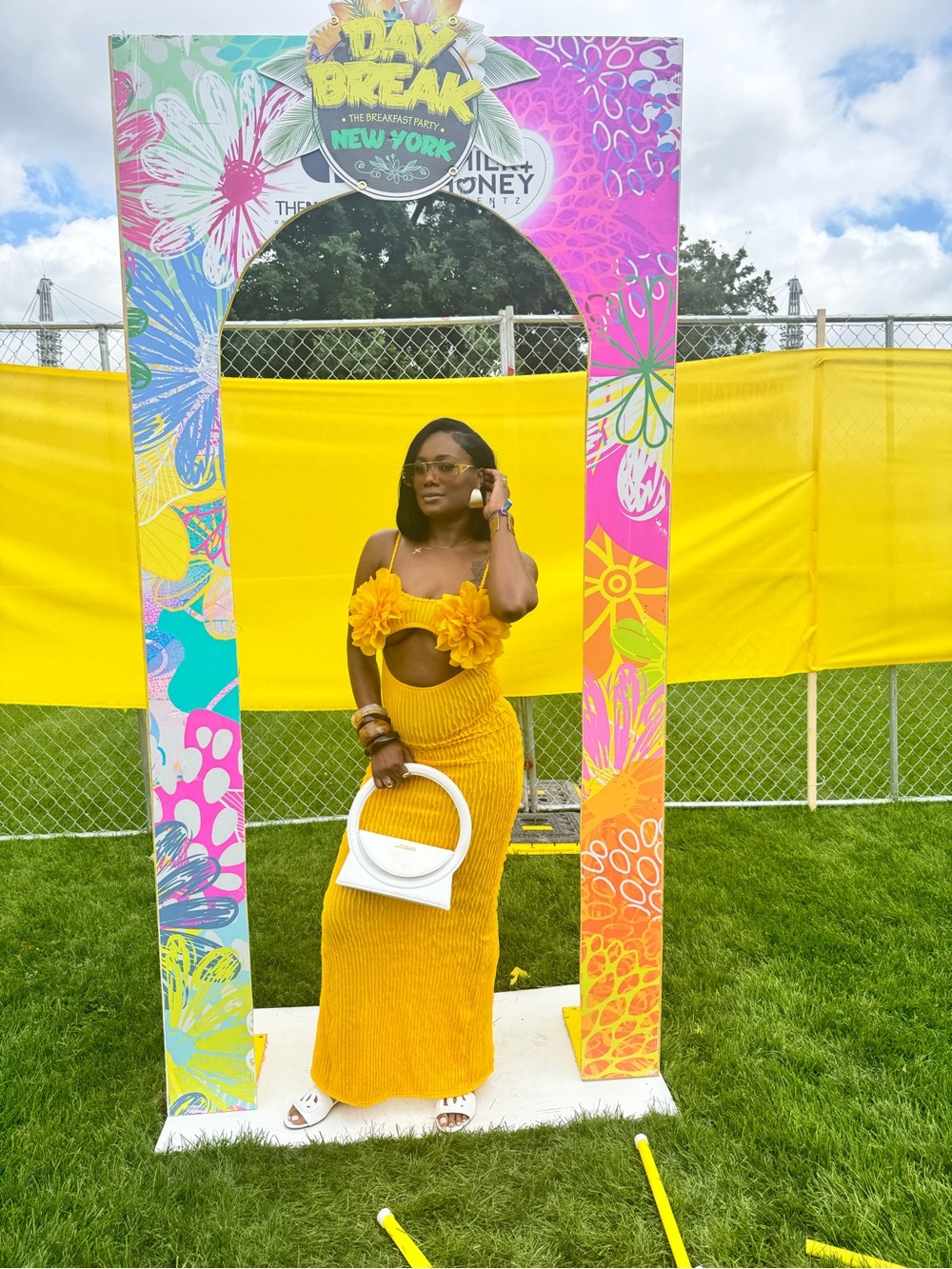 Sunny Yellow dress with opening.